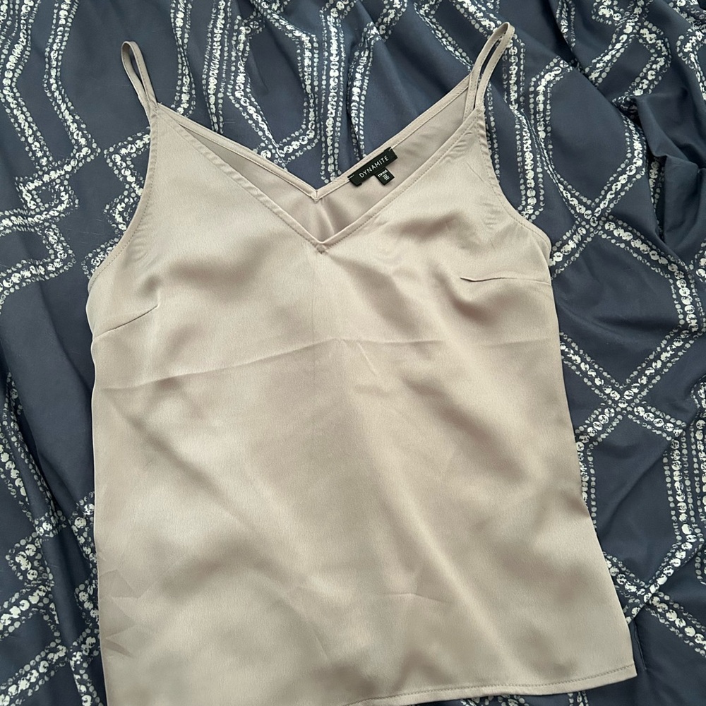 Dynamite Taupe Satin Camisole